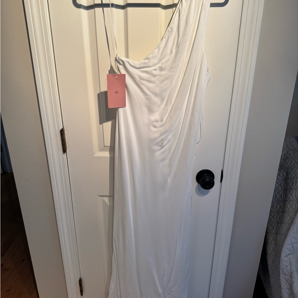 BHLDN White One-Shoulder Bridal Gown